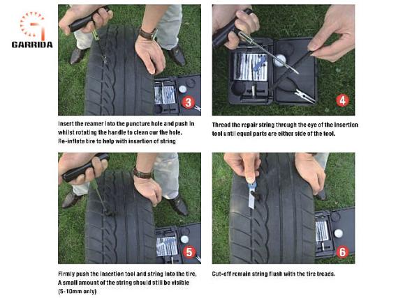 Durable Outdoor Car Accessories Tubeless Tire Repair Kit To Fix Punctures And Plug Flats