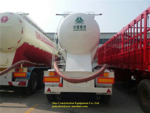 40m3 Bulk Cement Tanker Trailer Powder Tank Semi Trailer With Air Compressor