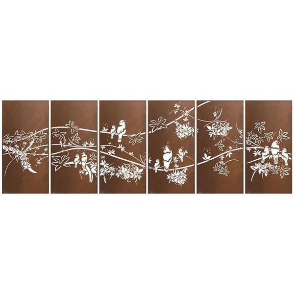 Backyard Tropical Bird Laser Cut Corten Steel Panels