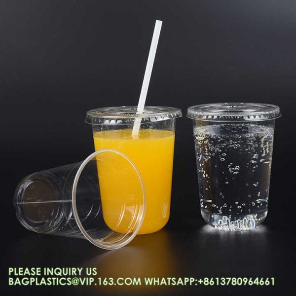 24oz PLA Eco-Friendly Cup With Lid 100% Compostable, Disposable Party Cups Transparent Disposable 8oz 12oz 16oz