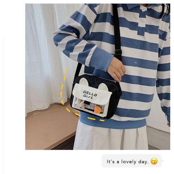 ins cute rabbit canvas bag flower kids girls bag heart student crossbody customs logo picture bag Yiwu wholesale