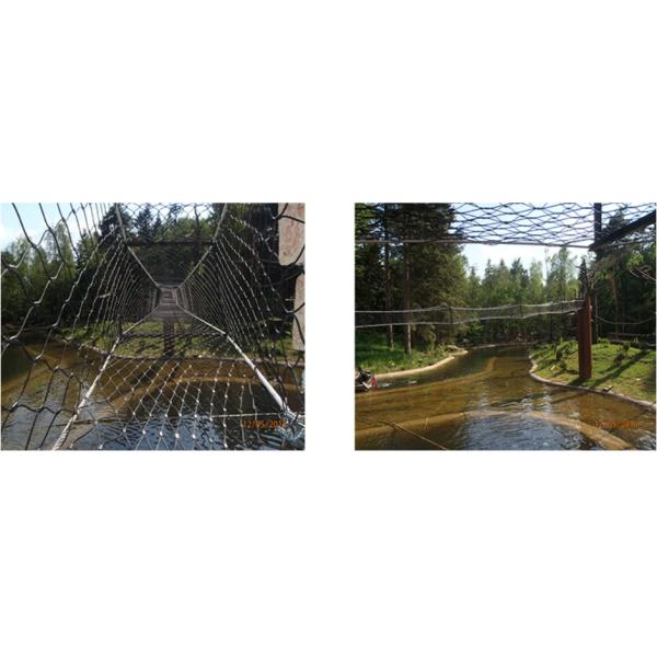 7X7 Zoo Enclosure Mesh 4.0mm Knotted Type Black Knotted Stainless Steel Rope Mesh