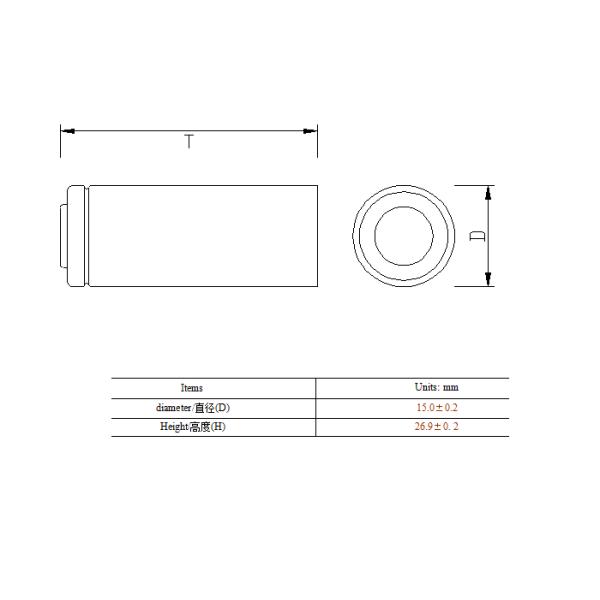 Перезаряжаемые батарея 3.0В КР2 ЛиФеПО4 для ручки массажа медицинского оборудования
