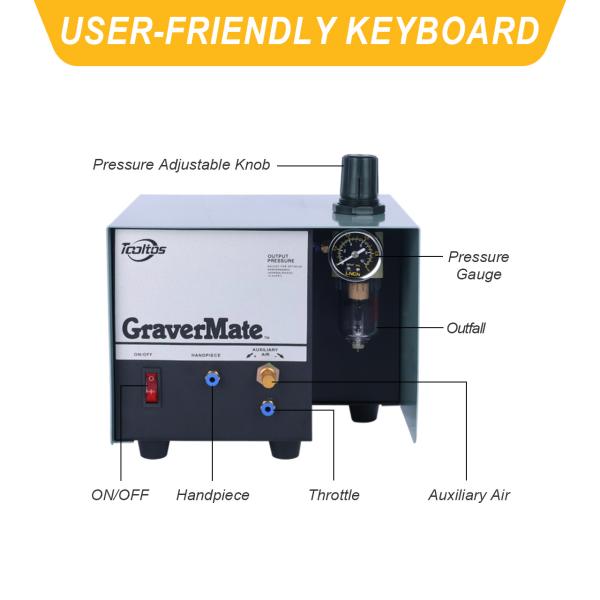 Tooltos однорукавная пневматическая гравировка для ювелирных изделий