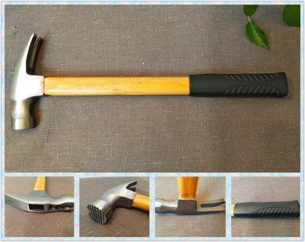 Bamboo handle Claw Hammer(HKBM-02),anti-slip working face, magnet and good price hand construction hardware tools