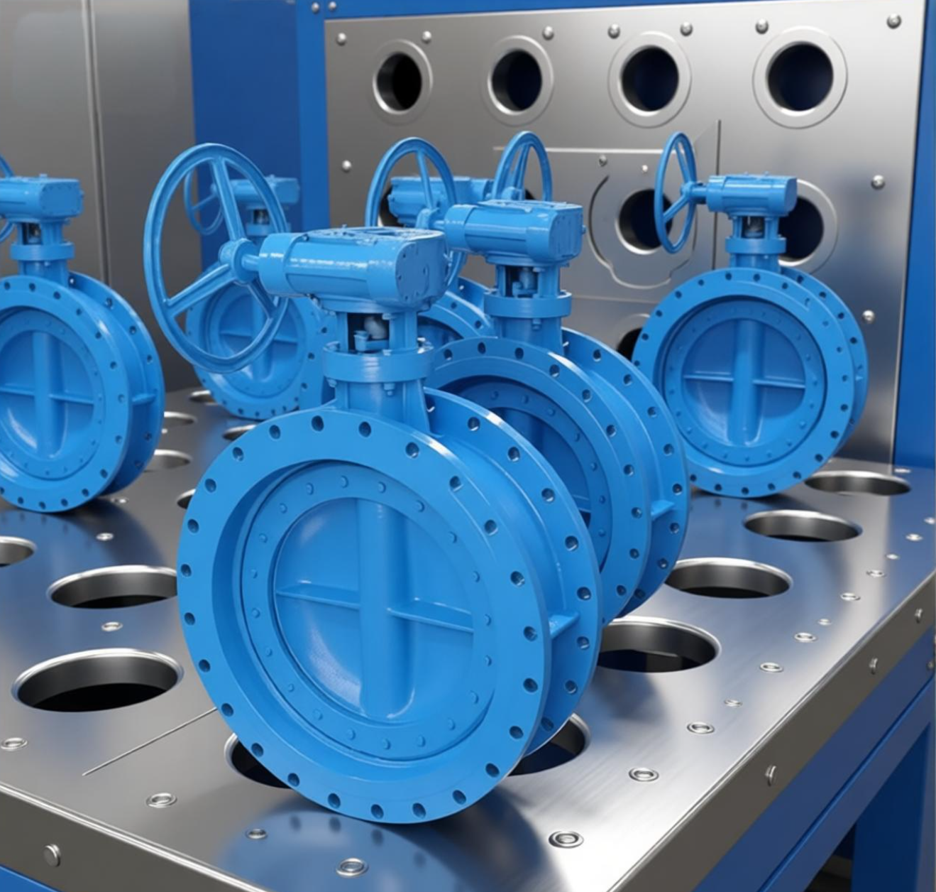 2in-48in Large Caliber WCB SS304/316 Flange Hard Seal Double Flange Concentric butterfly Valve with Gearbox  Standard