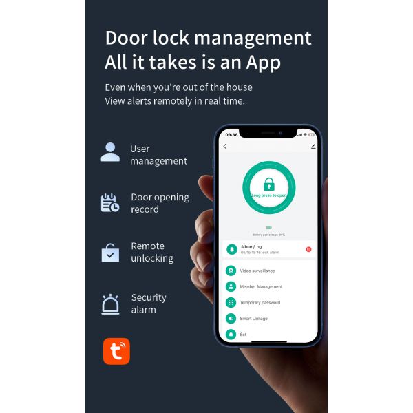Qleung S959max Smart Door Lock with 3D Facial Recognition Fingerprint Recognition and Mobile Phone Unlock