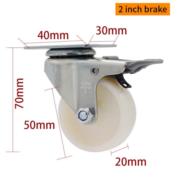 TPA Mini Caster Wheels 50mm 40kg 2 Inch Rigid Casters 262P-23