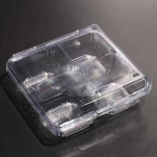 4 Compartment Plastic Food Box Leak Proof Rectangular Disposable Food Container