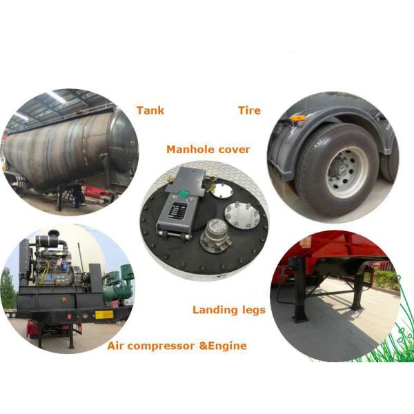 2 Axles V Type Tank Semi Trailer For Dry Powder Meterial Carry 40 - 45 M3 Capacity