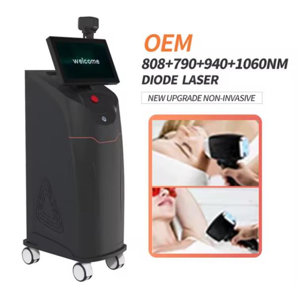 Máquina láser de diodo 808nm de pantalla táctil de 15,6 pulgadas sin dolor para la depilación de la piel