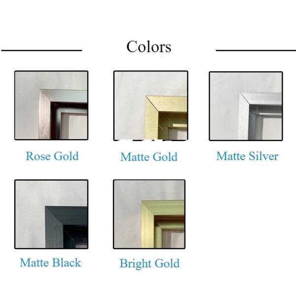 25mm Side Height Bend Mirror in Bright Gold Aluminum Alloy for Living/Bath Room Decor