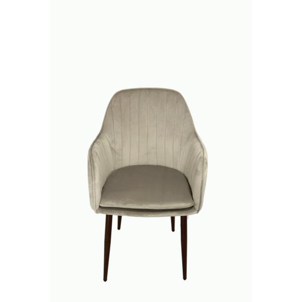 Dining Fabric Accent Chair Velvet With Wood Grain Heat Transfer Printing