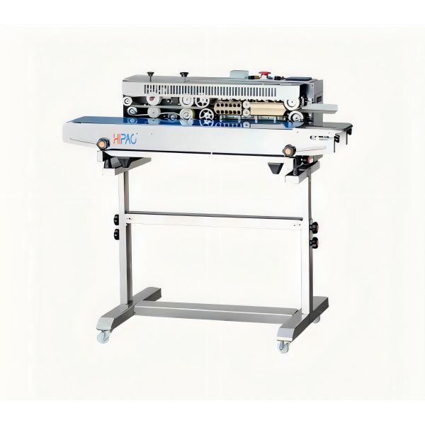 Hipac Vertical Continuous Band Sealer Food Tea Coffee Popcorn Heat Pouch Plastic Bag Aluminum Bag Sealer Sealing Machine