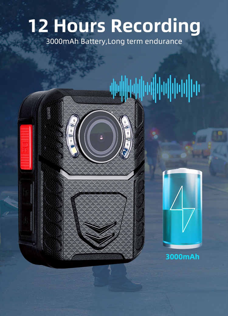 OEM/ODM 1512P QHD Body Cameras IR Night Vision Portable Body Wearable Cameras With 2.0 Inch Screen and GPS for Security Guard