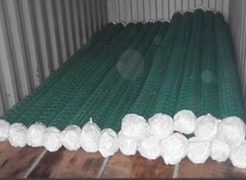 Загородка звена цепи барьера безопасности 2x15m 2.5mm зеленым покрытая винилом