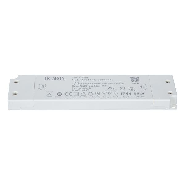 IP44 Waterproof Electronic Led Driver 12/24VDC 40W CE Certified