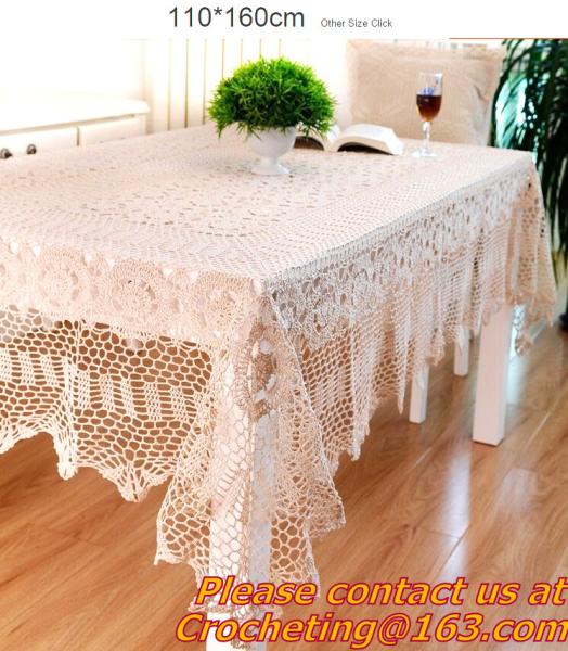 Handmade cotton lace crochet table cloth table runner American Rural nostalgia sofa cloth
