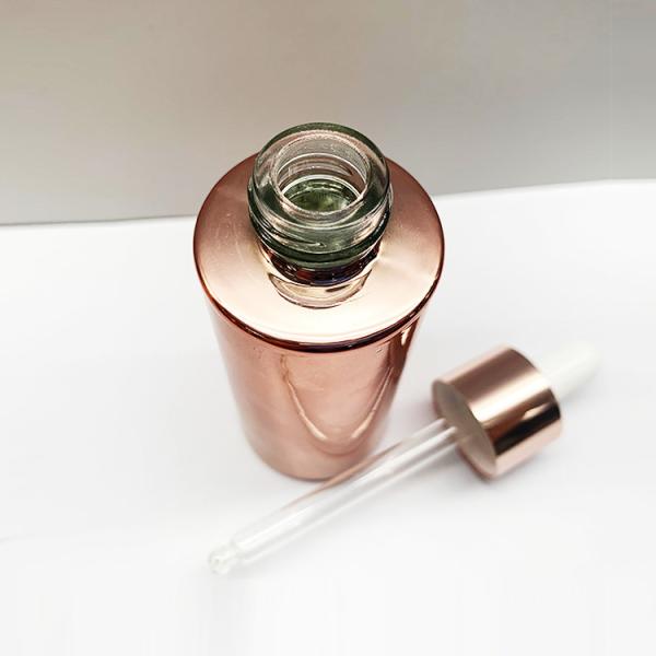 ODM OEM поднял золото гальванизируя стеклянная капельница разливает округлую форму по бутылкам