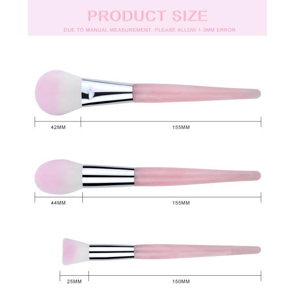 Exquisite Foundation Cosmetic Makeup Brush Set 7PCS Private Label Pink Resin Handle