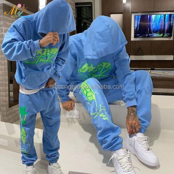4xl 5xl Gender Specific 3D Puff Print Hoodie Tracksuit Mens Joggers Set Men'S Style