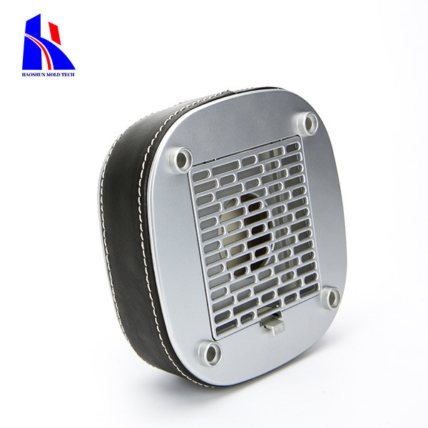 PC ABS Plastic Injection Molded Parts Body Housing With Sliver Painting And Leather Covering