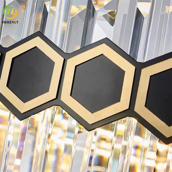 Hanging LED Crystal Pendant Light Matt Black Clear Modern Crystal Chandeliers K9