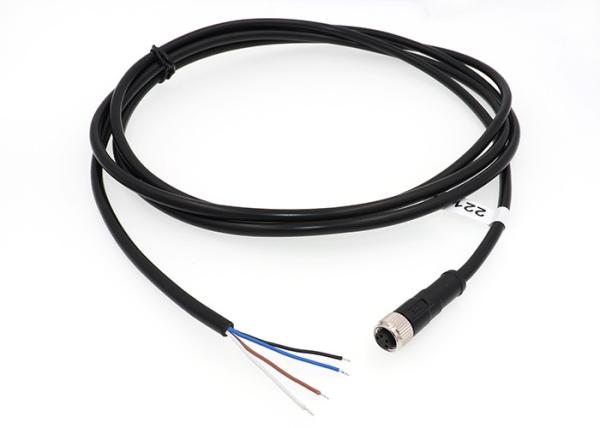 IP67 waterproof M8 cable with 3 core, 4 core, 5 core circular female straight