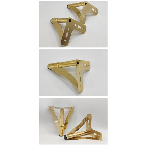 Wanjusheng Metal Furniture Leg Table Leg Triangle Sofa Popular Gold Y Legs TV Cabinet Supporting Feet