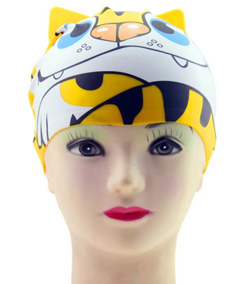 Cute Pattern Silicone Rubber Parts Silicone Swim Caps For Women With Long Hair