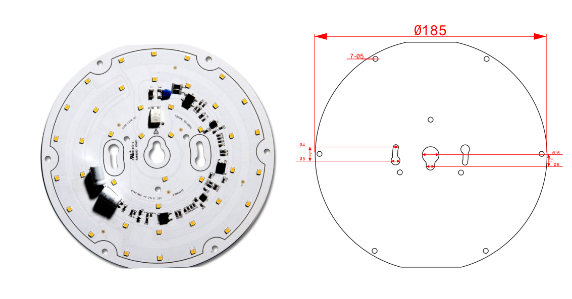 дизайн PCB модуля ТРИАКА 25W SMD2835 AC120V более тусклый для Downlight