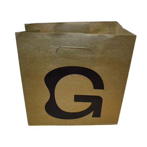 Die Cut Reinforced Kraft Paper Bags Custom Logo Print Eco Thick Packaging For Retail Brand Promotion
