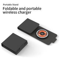 Chargeur sans fil magnétique se pliant portatif transparent de téléphone du tissu 15W Qi pour Iphone 14 pro maximum