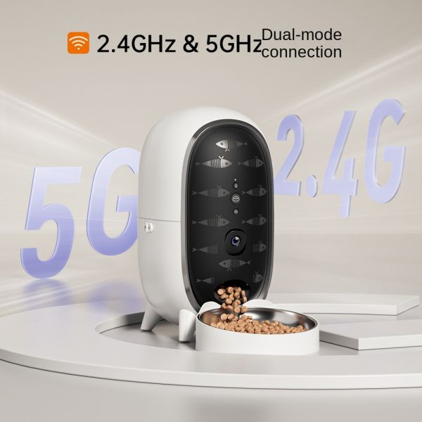 3L Smart Automatic Eco-friendly Solid Dry Food Dispenser for Cats Dogs Timed Feeding Charge Powered Rounded Design IPX5