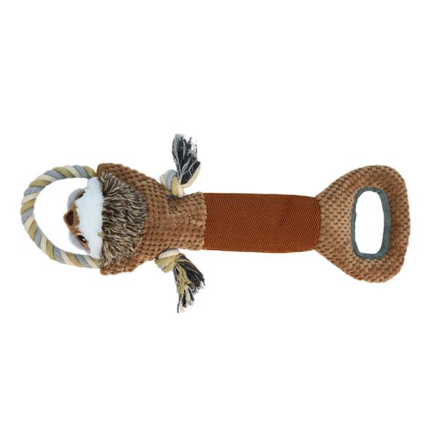 Dog Plush Toy Indestructible Squeaky Tug With Cotton Crinkle Paper