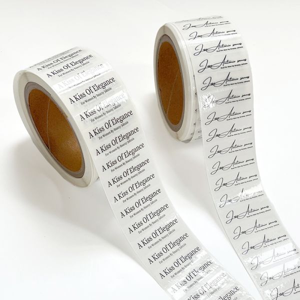 Customized Self Adhesive Waterproof Transparent Stickers Printing PVC Perfume Bottle Packaging Label Roll Custom Manufacturer