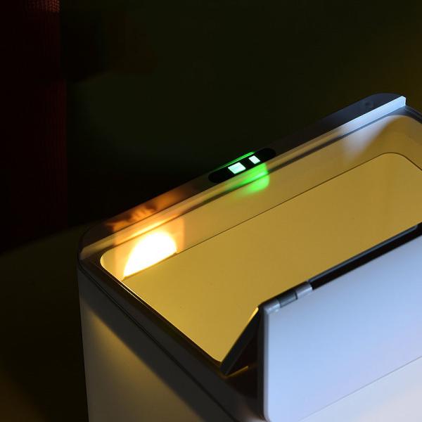Wide Storage Box Desk Dormitory Office Tissue Box Snack Box Mouth Smart Folding Open Lid Induction Plastic Trash Can