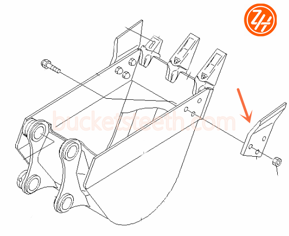 50HRC 15mm Excavator Bucket Side Cutter 201-70-74171 Komatsu Excavator Parts
