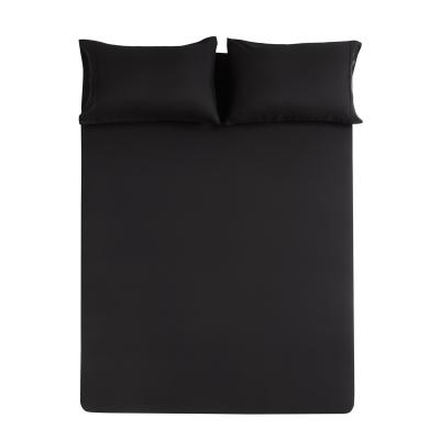 Brushed Microfiber 3 Piece Comforter Set Dark Black For Home Bedrooms
