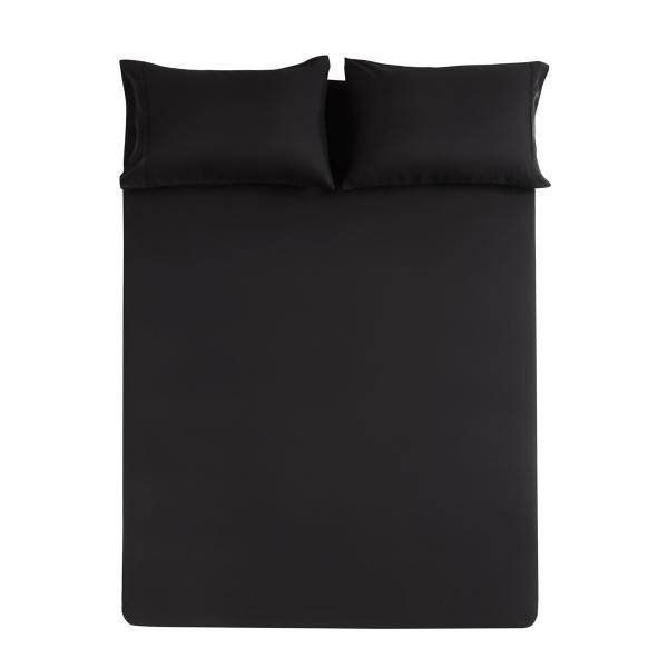 Brushed Microfiber 3 Piece Comforter Set Dark Black For Home Bedrooms