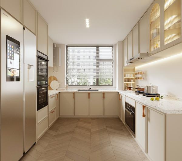 Hidden Drawer Guide Rail Modern European Style Kitchen Cabinets Matt White Modern Shaker Style Kitchen