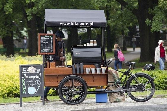 2023 New design coffee tricycle bike food cart for mobile business Ice Cream Cart Gelato Bike