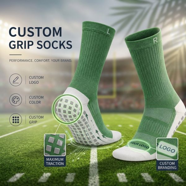 Custom Non Slip Men'S Soccer Socks Breathable Comfort Sports Training Grip Socks