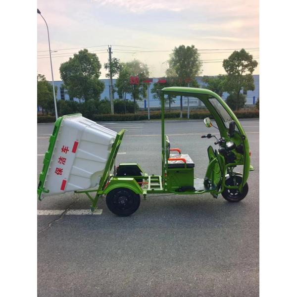 Pure Electric Mini Electric Three Wheeled Side Trailer Garbage Truck 48V Cleaning Vehicle