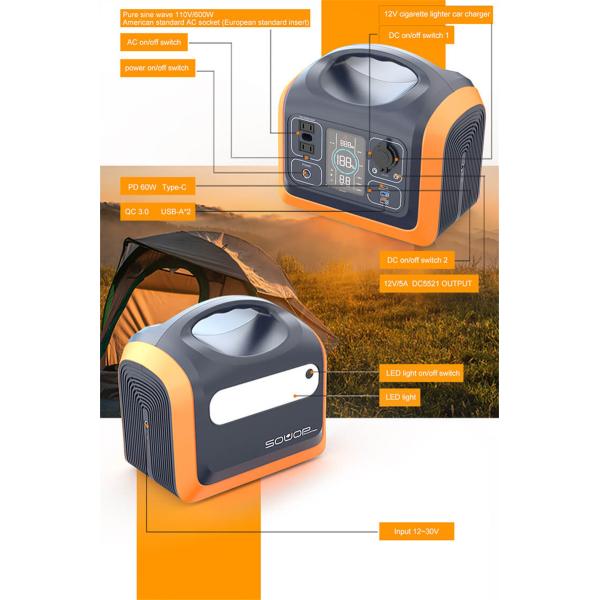 MPPT Controller LiFePO4 Battery 600w Solar Power Station Portable Solar Panel Power Bank