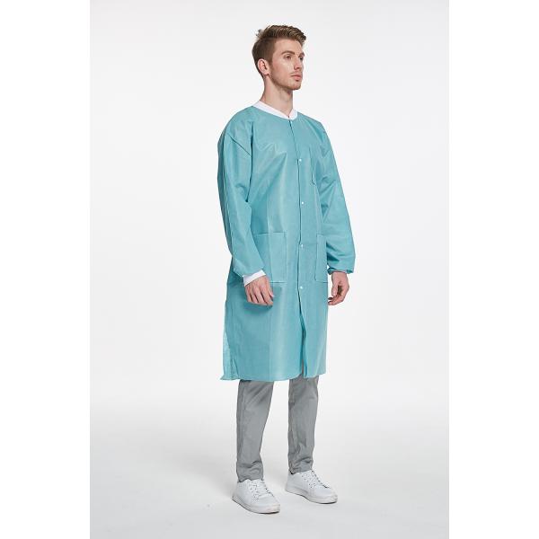 Non Woven Clothing Disposable Work Clothes Disposable Safety Lab Coat Jacket OEM and Sample Free 3 to 10 Days
