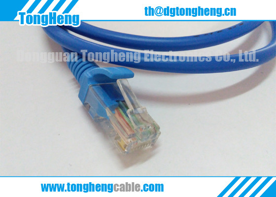 Lan Cable Assemblies Ends Terminated Blue Plug Connectors SR Moulded T-011