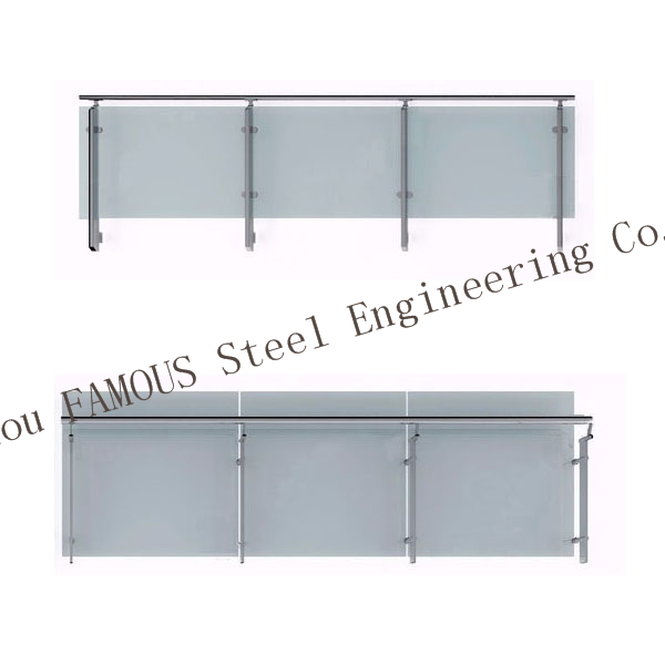 Балкон 40x40mm балюстрада поручня 2205 316L стеклянная