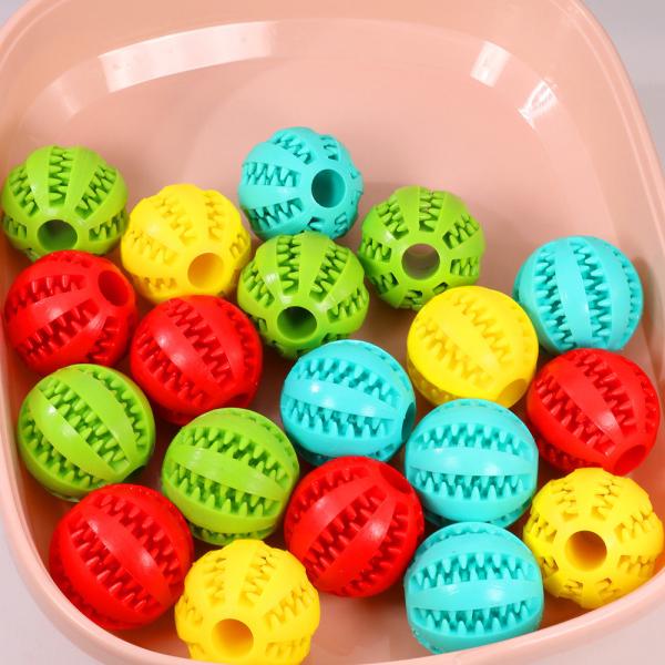 Rubber TPR 5cm Interactive Dog Ball Toys Indestructible Dog Ball Blue Orange Yellow