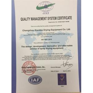 Jiangsu XIANDAO Drying Technology Co., Ltd. Сертификации